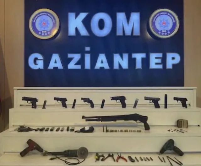 Gaziantep'te koordine baskın: ruhsatsız 7 silah ve 17 tarihi eser ele geçirildi