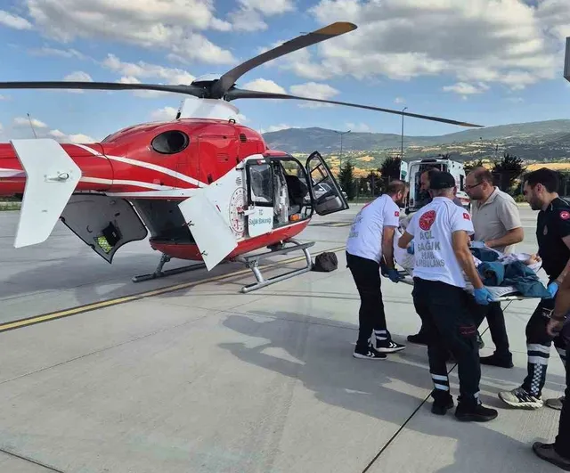 Hava ambulansıyla Tokat'tan Konya'ya nakledilen 78 yaşındaki hasta ileri tedaviye yönlendirildi