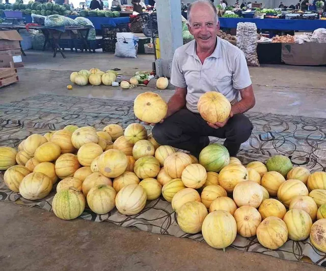 Hisarcık'ın yerli kavunları öğleye dek semt pazarında tükeniyor