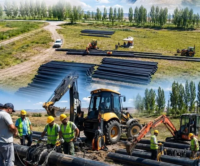 Pasinler'de 30 kilometrelik içme suyu hattı yaklaşık 75 bin kişiye hizmet verecek