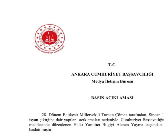 Sincan 1 Nolu Cezaevi iddiaları sonrası Çömez'e re'sen soruşturma başlatıldı