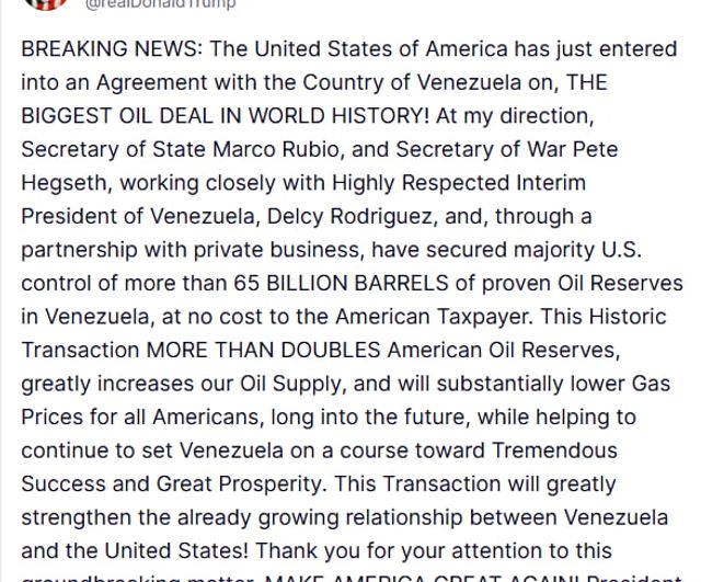 Trump'ın yeni hamlesi: Venezuela petrol rezervlerinde çoğunluk kontrolü iddiası