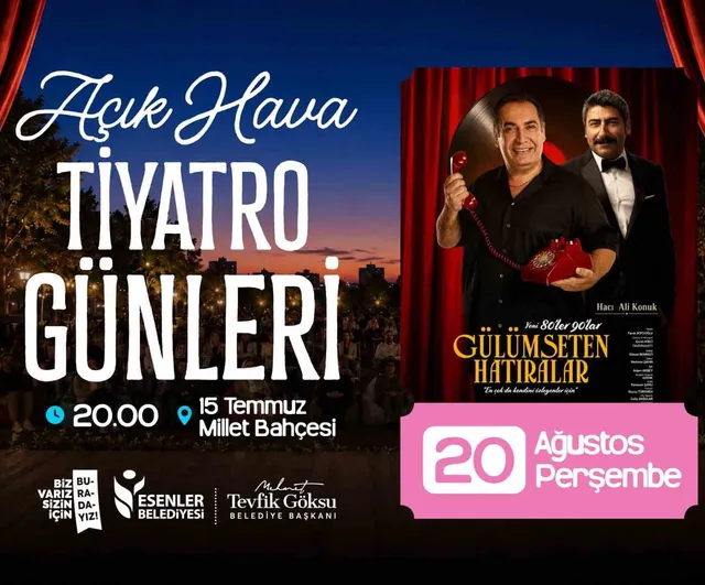 Yaz akşamlarında 15 Temmuz Millet Bahçesi'nde üç gecelik açık hava tiyatro şöleni