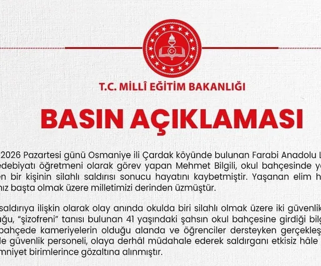 Osmaniye’de hayatını kaybeden öğretmenin çalıştığı okulda iki günlük eğitim ara