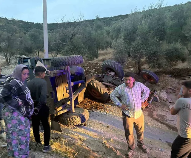 Patika inişi sırasında Bozdoğan'da traktör devrildi