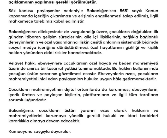 Çocukların dijital mahremiyeti mahkeme kararıyla pekiştirildi
