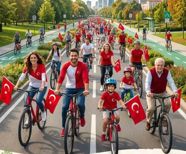 Cumhuriyet coşkusundan iklim eylemine 81 ilde ortak pedal