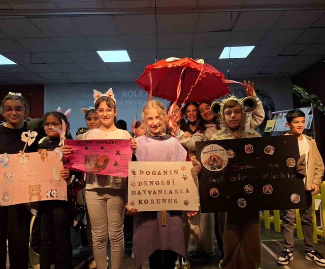 Minik aktörlerden büyük vicdan: GKV öğrencileri hayvan haklarına dikkat çekti