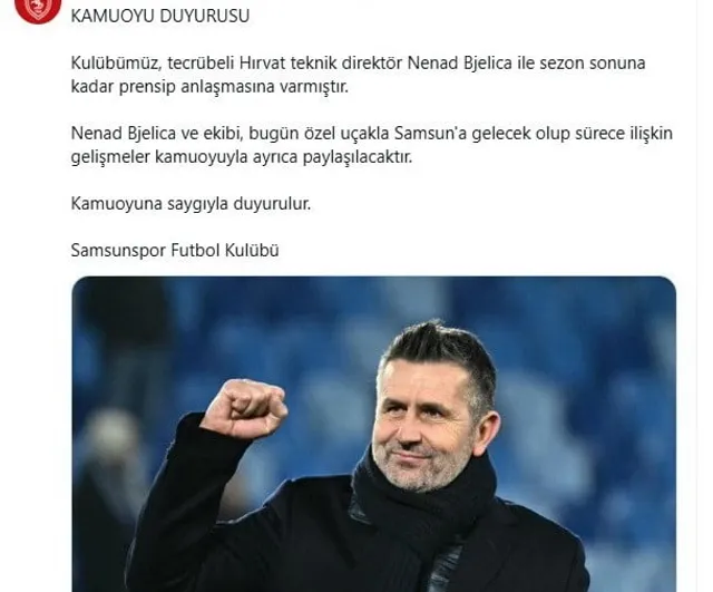 Samsunspor yeni dönemde Nenad Bjelica ile prensipte anlaştı