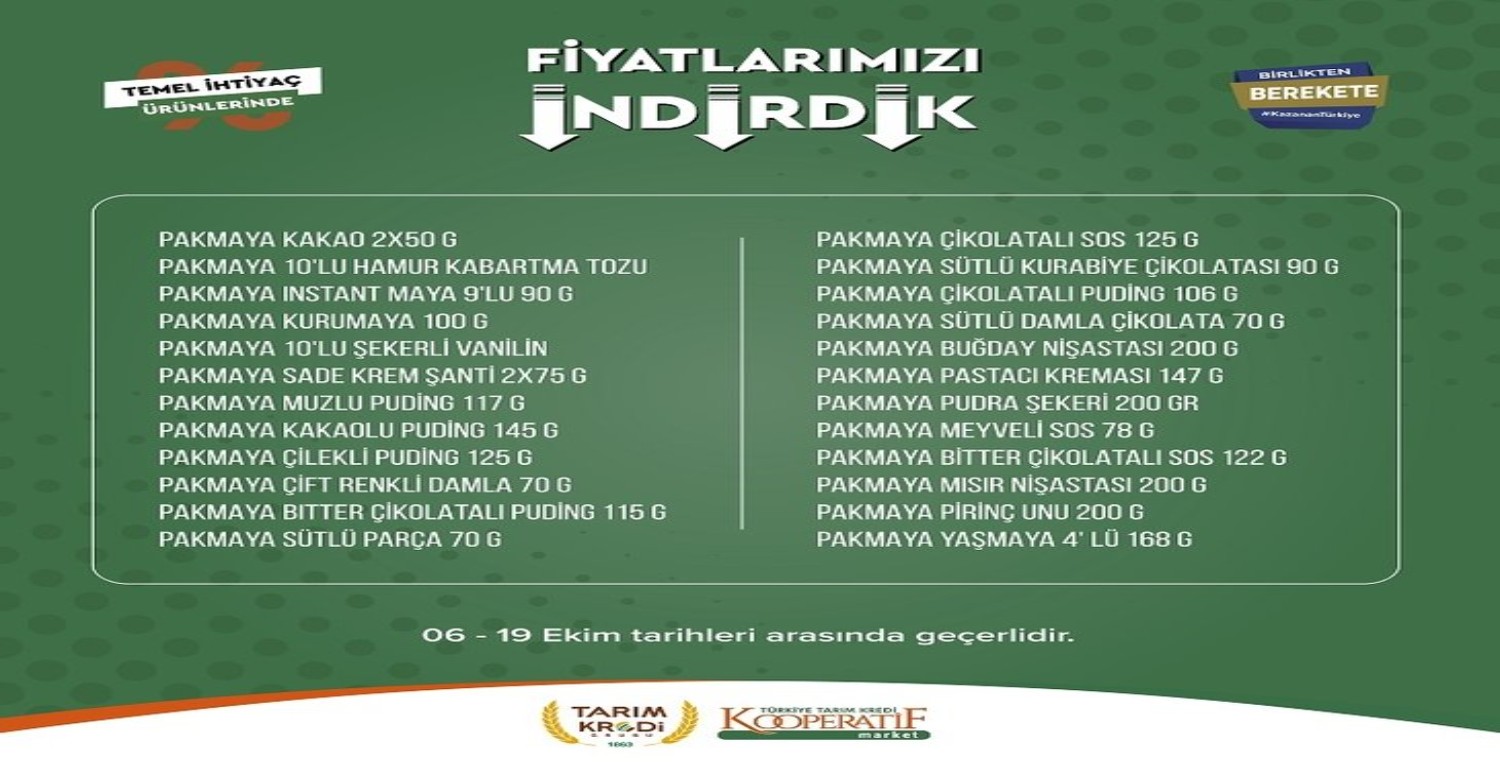 tarım kredi market 14 ekim