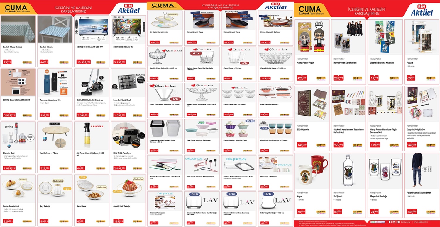 BİM MARKET 1 ARALIK 2023 AKTÜEL ÜRÜNLER KATALOĞU