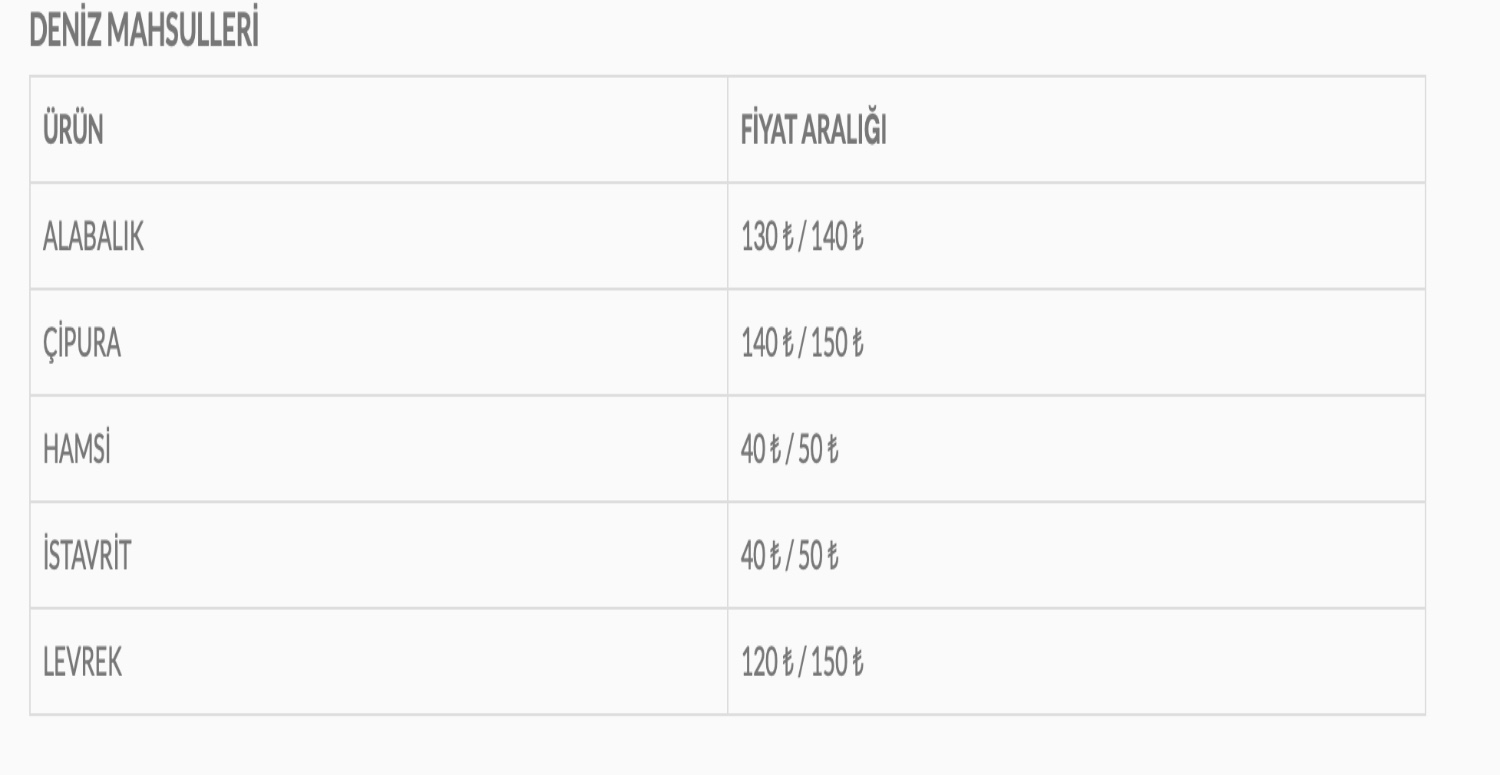 28 ARALIK 2023 BALIK FİYATLARI