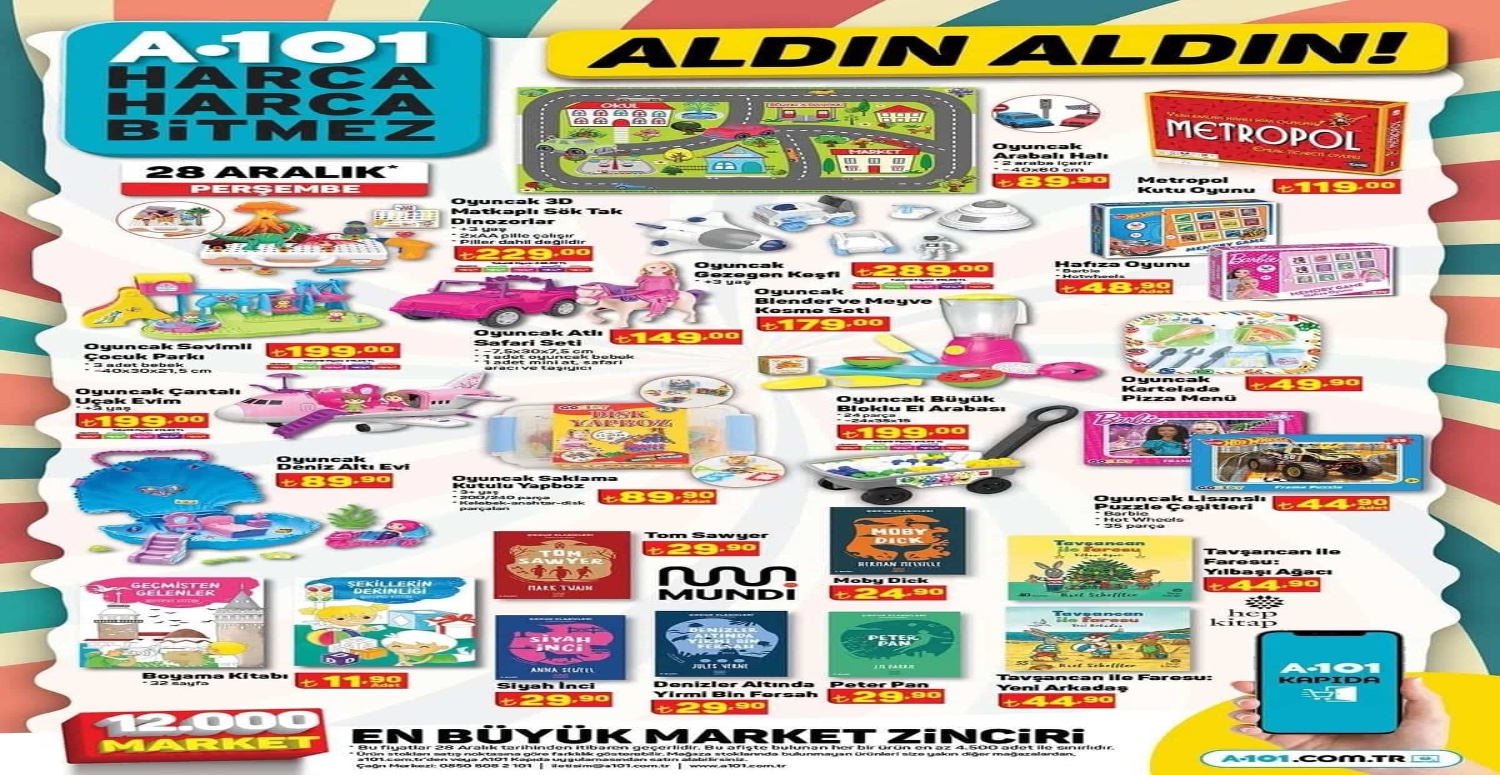 A101 28 Aralık 2023 - 3 Ocak 2024 güncel aktüel ürünler katalogu
