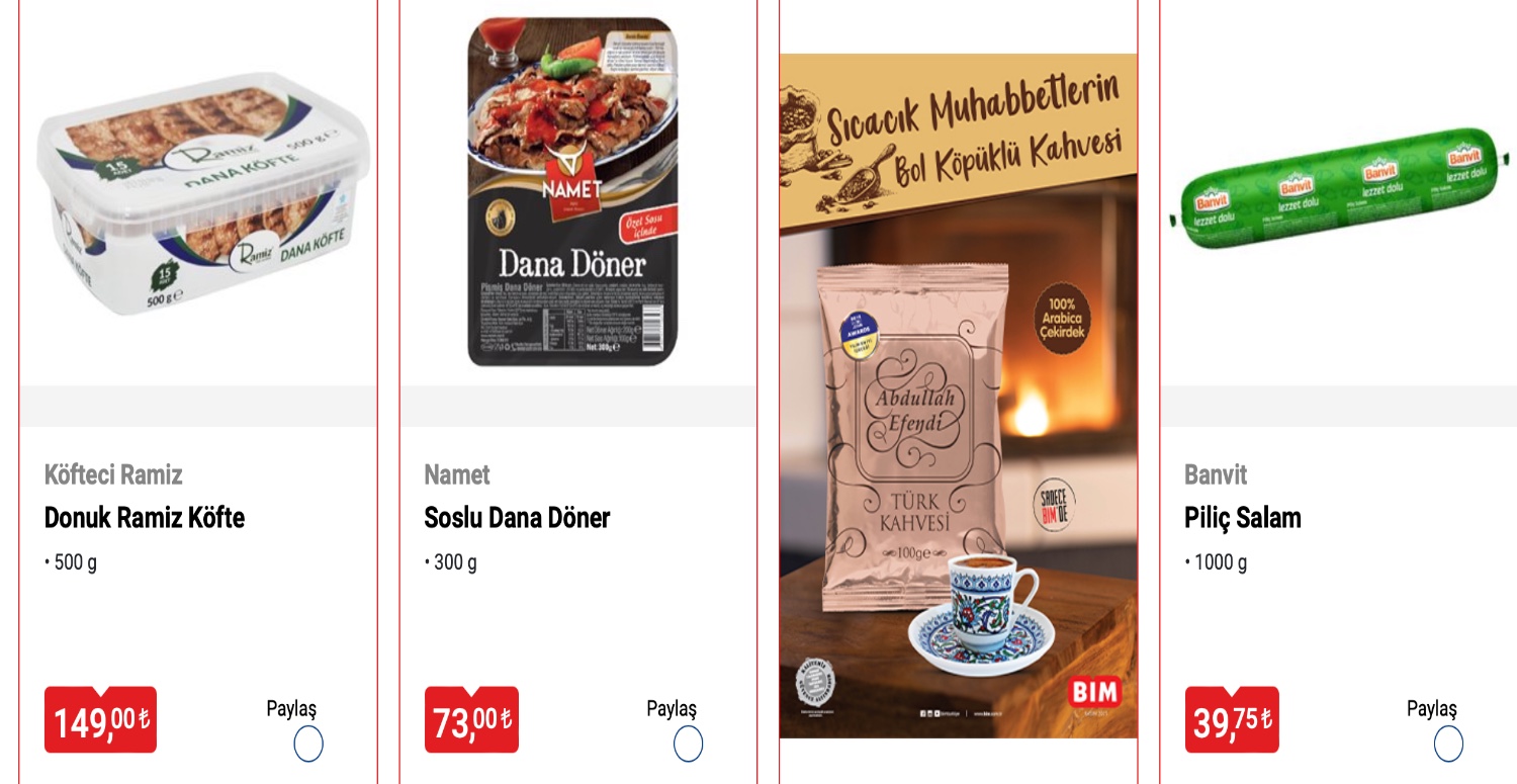 BİM MARKETLER 26 ARALIK İNDİRİM