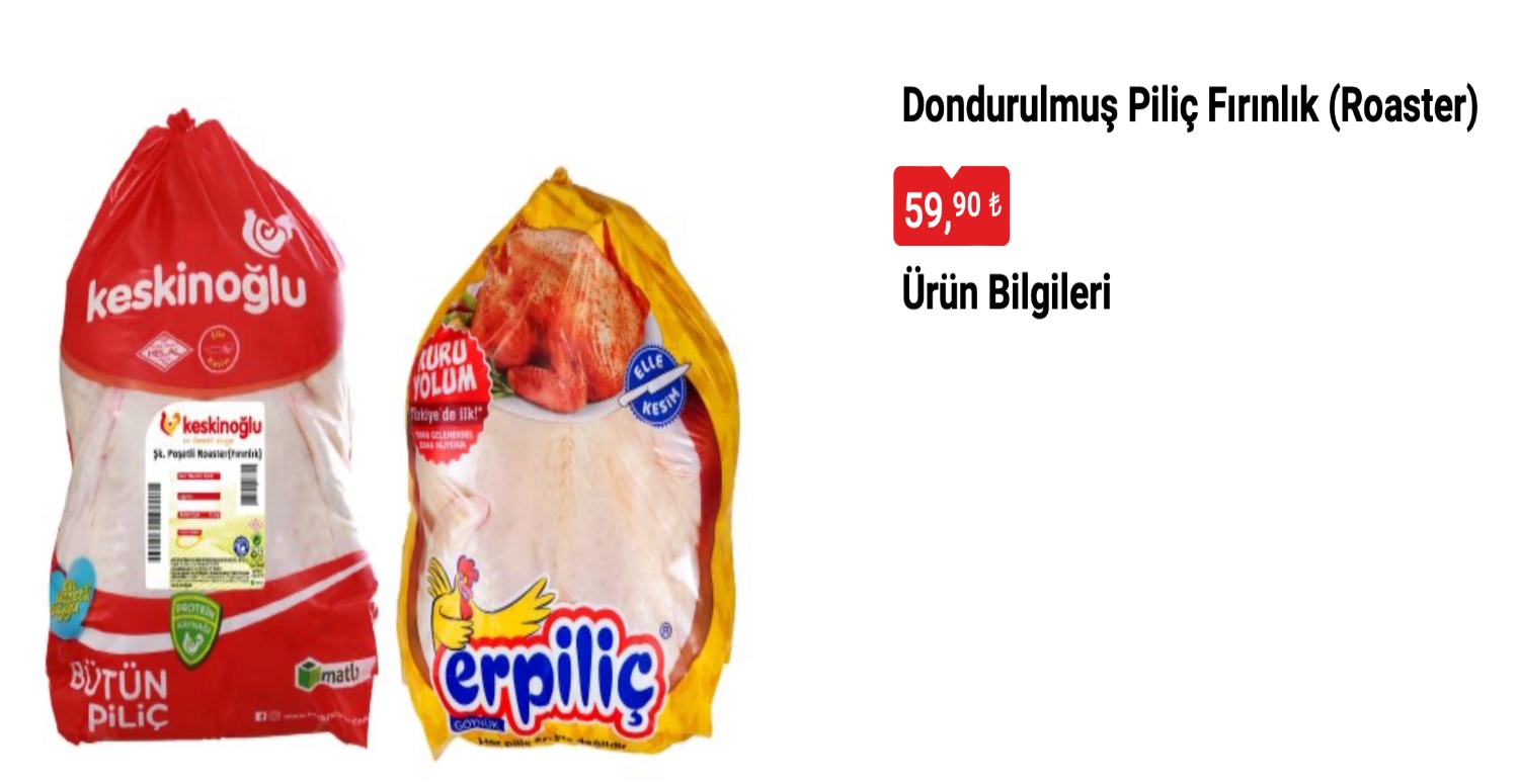 BÜTÜN PİLİÇ 59,90 TL’YE SATIŞA ÇIKACAK
