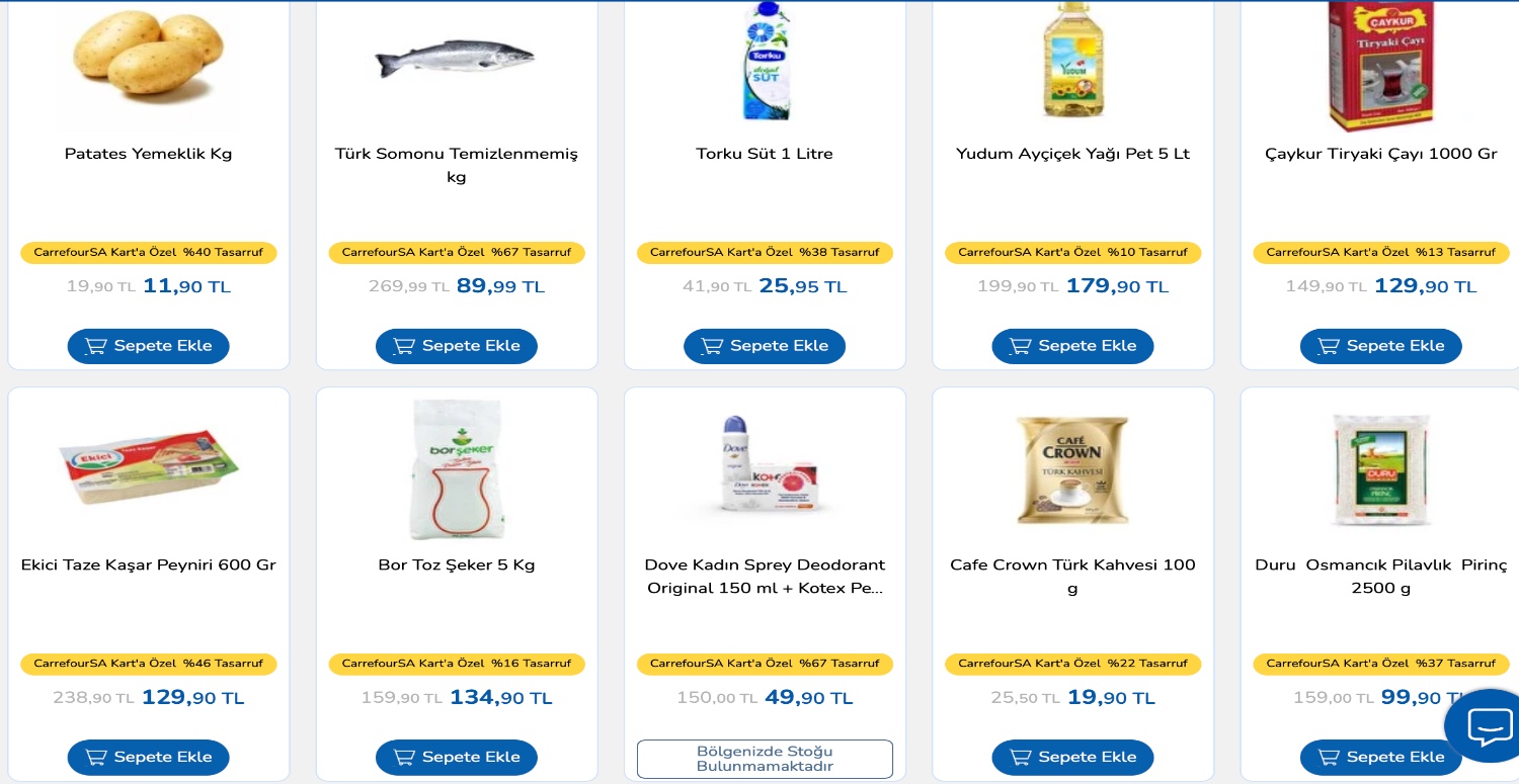 CARREFOURSA 12.12 KAMPANYASIYLA İNDİRİMLİ ÜRÜNLER