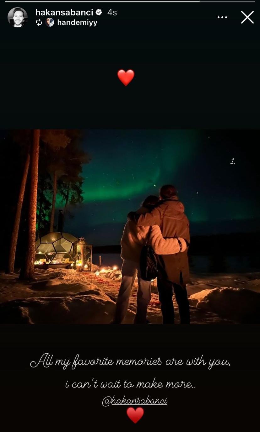 Hande Erçel’den Hakan Sabancı’ya Romantik Yıl Dönümü Mesajı