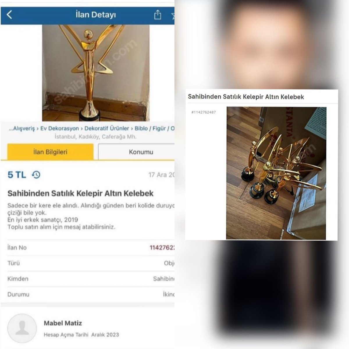 Mabel Matiz Reynmen’i Taklit Etti: Altın Kelebek Ödülü’nü 5 TL’ye Satıyor