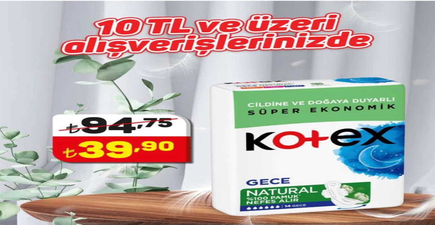 Kotex hijyenik ped indirimi