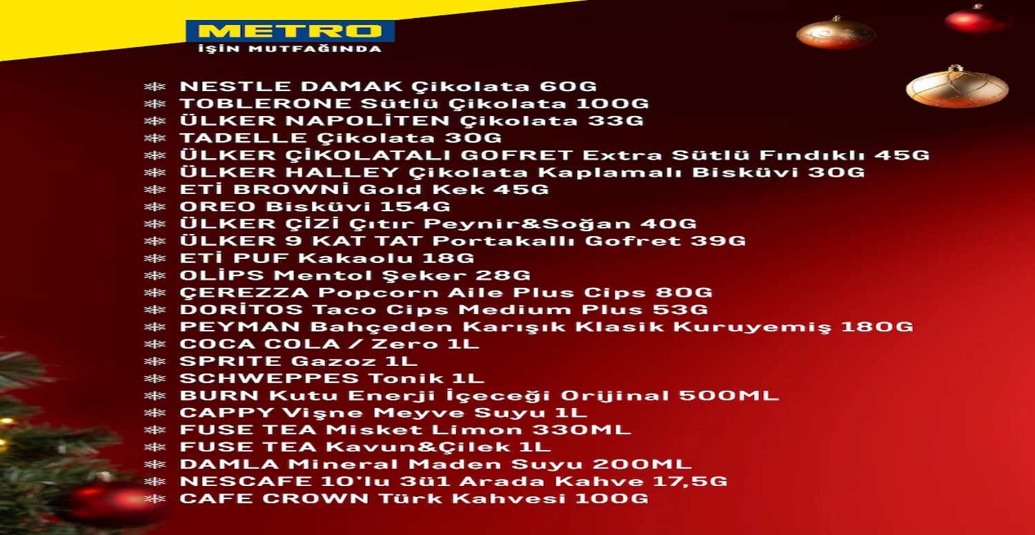 METRO MARKETTE YILBAŞI İNDİRİMLERİ