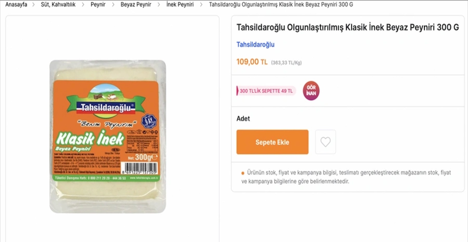 MİGROS 49 TL PEYNİR SATIŞI YAPIYOR