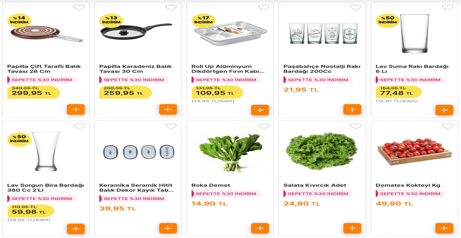 MİGROS SANAL MARKET DİĞER İNDİRİMLİ ÜRÜNLER