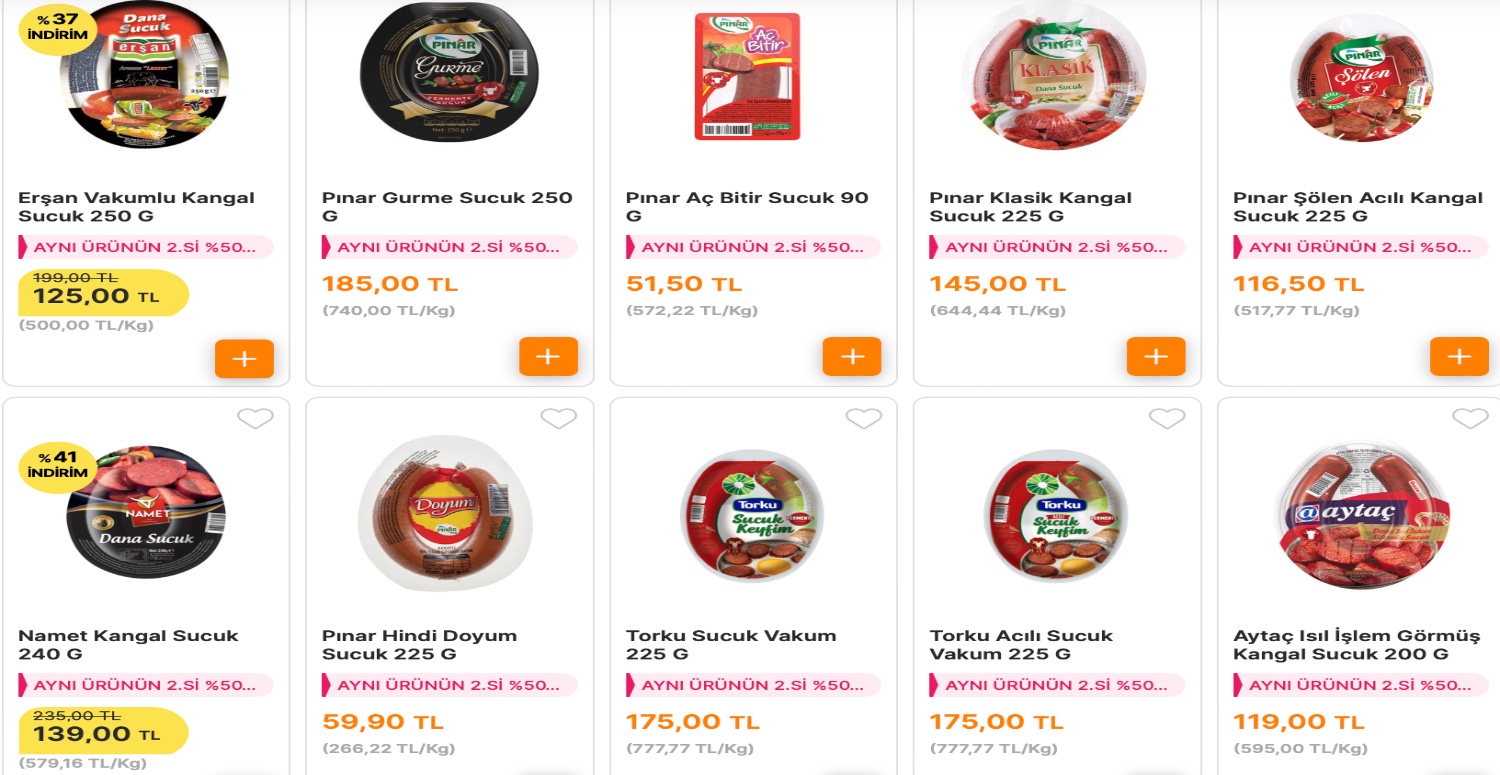 PAKETLİ SUCUKLARDA İKİNCİSİ %50 İNDİRİMLİ MİGROS SANAL MARKETLERDE