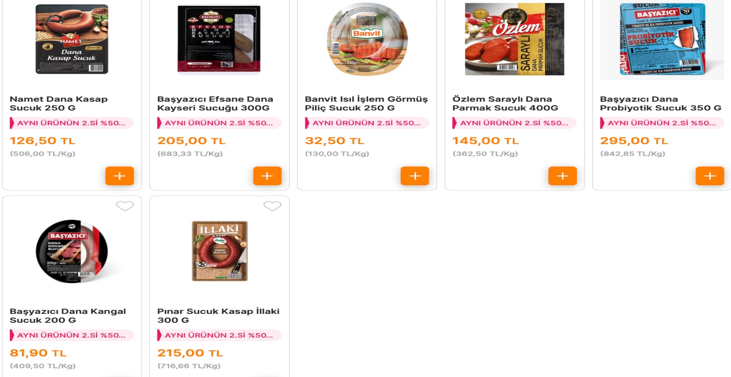 PAKETLİ SUCUKLARDA İKİNCİSİ %50 İNDİRİMLİ MİGROS SANAL MARKETLERDE