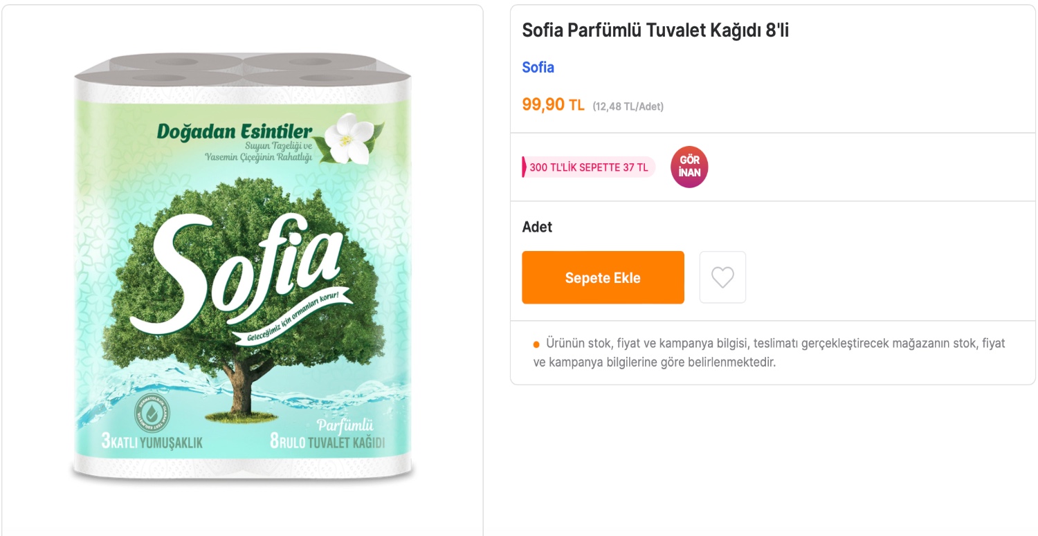 SEKİZLİ TUVALET KAĞIDI 37 TL’YE DÜŞTÜ