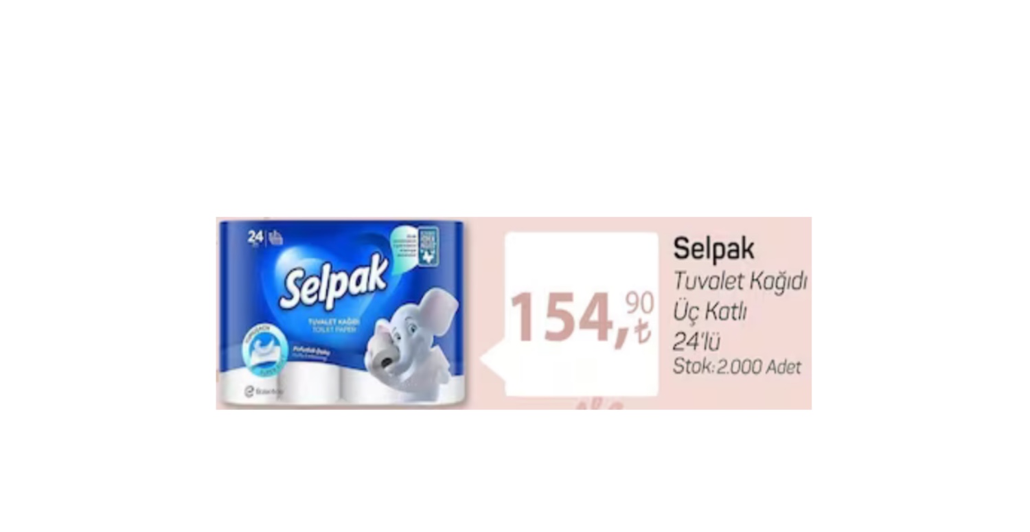 SELPAK 24'LÜ TUVALET KAĞIDI 154,90 TL