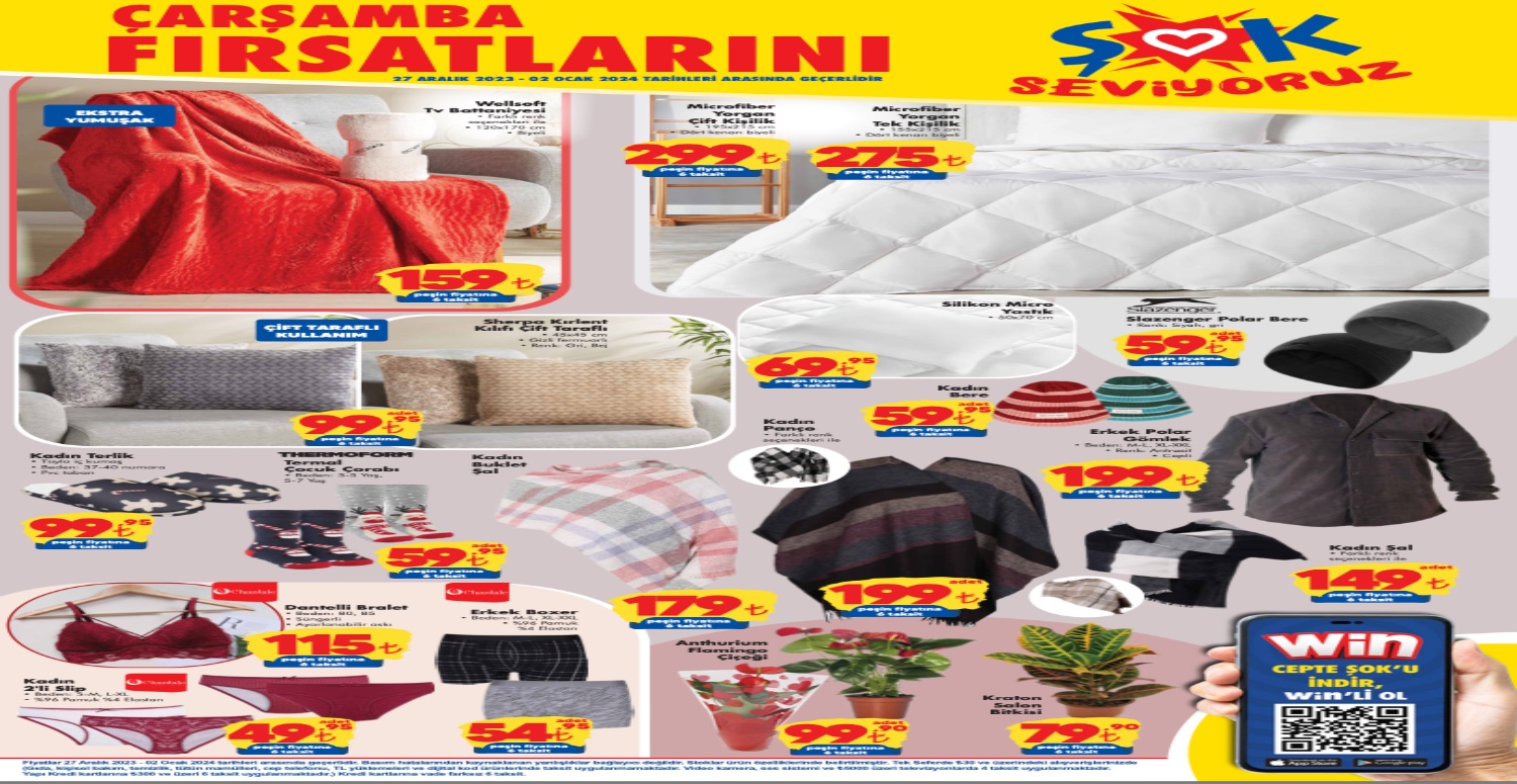 ŞOK MARKET 27 ARALIK 2 OCAK AKTÜEL ÜRÜNLER