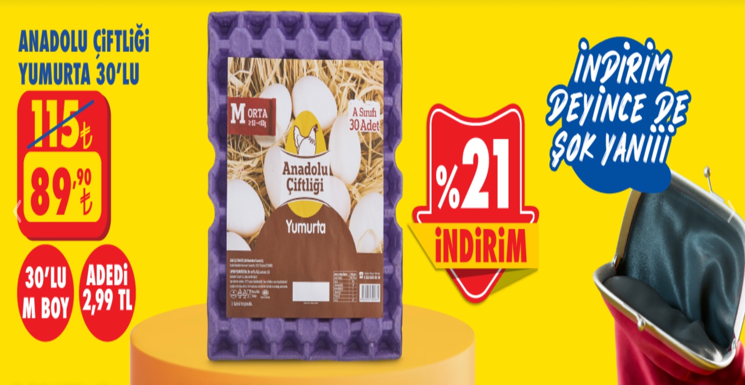 30'lu yumurta yüzde 21 indirime giriyor! Tanesi 3 TL'den az