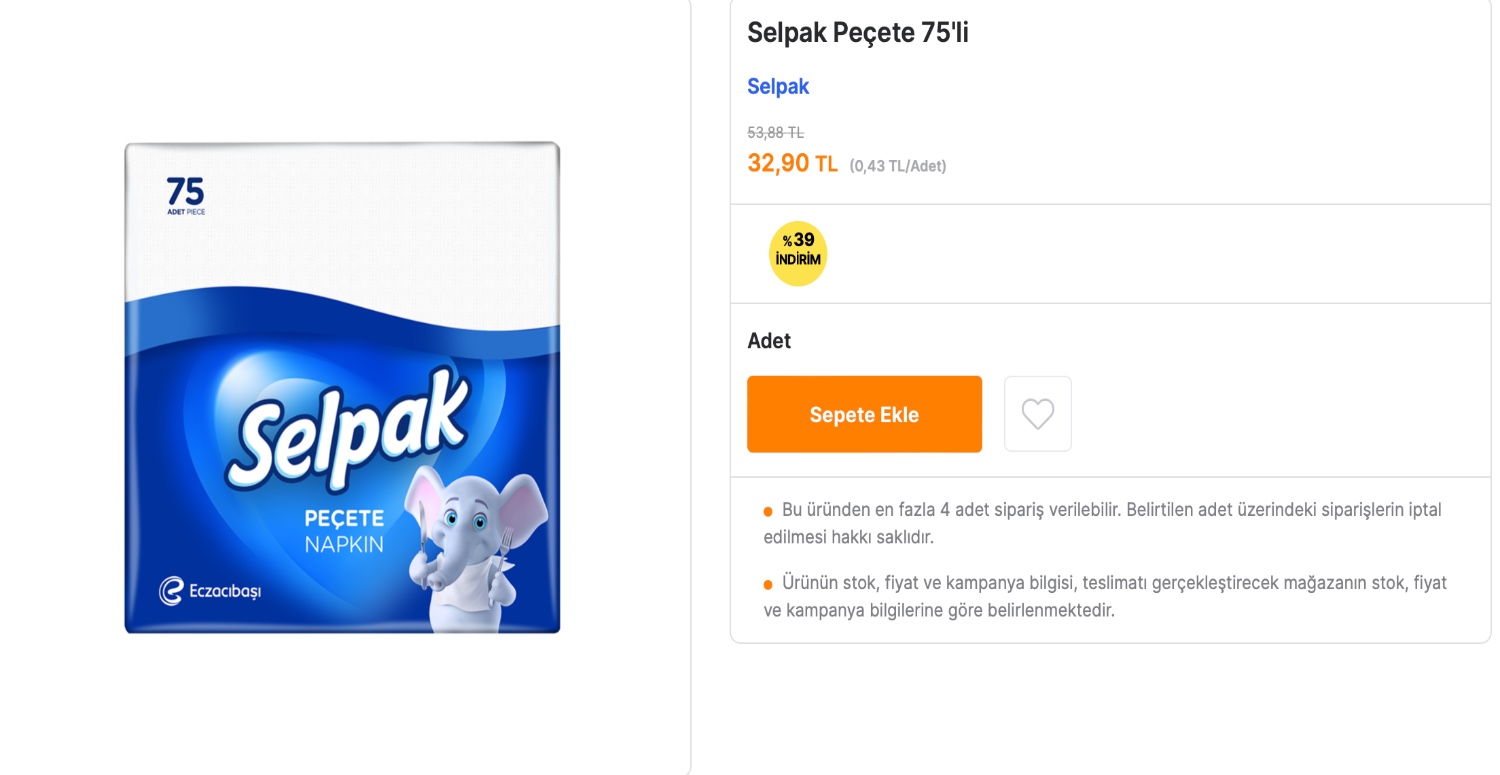 75’Lİ PEÇETE 32,90 TL