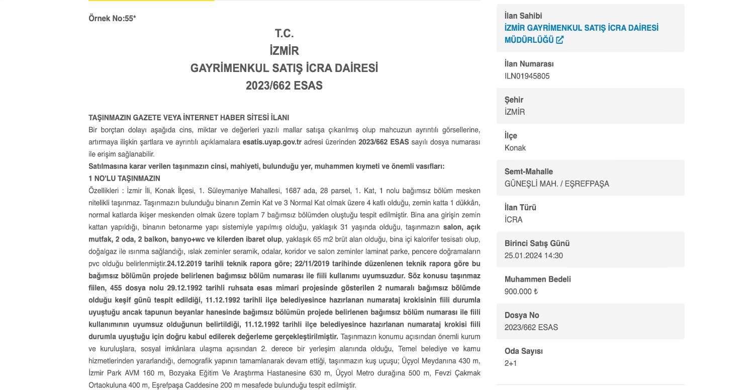 900.000 TL'ye ev sahibi olmak nerede kaldı demeyin! İzmir Konak’ta 2 + 1 ev 900.000 TL