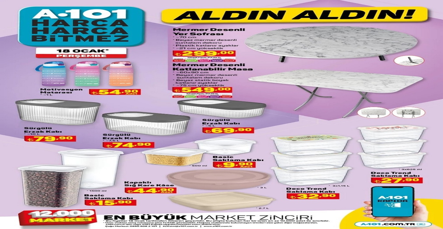 A101 18 24 Ocak aktüel katalogu