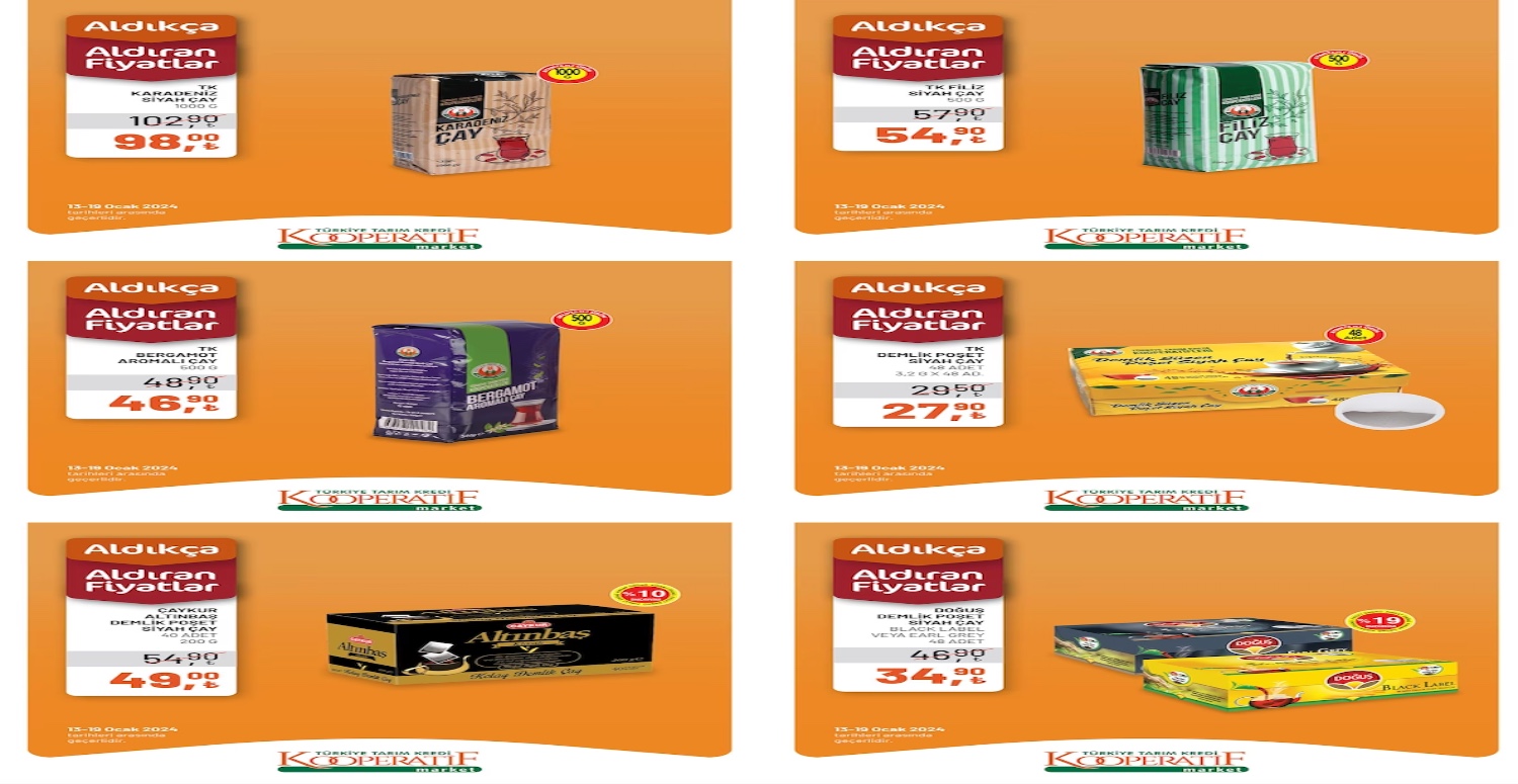 ALTI ÇEŞİT ÇAY EN UYGUN FİYATLARLA SATIŞTA