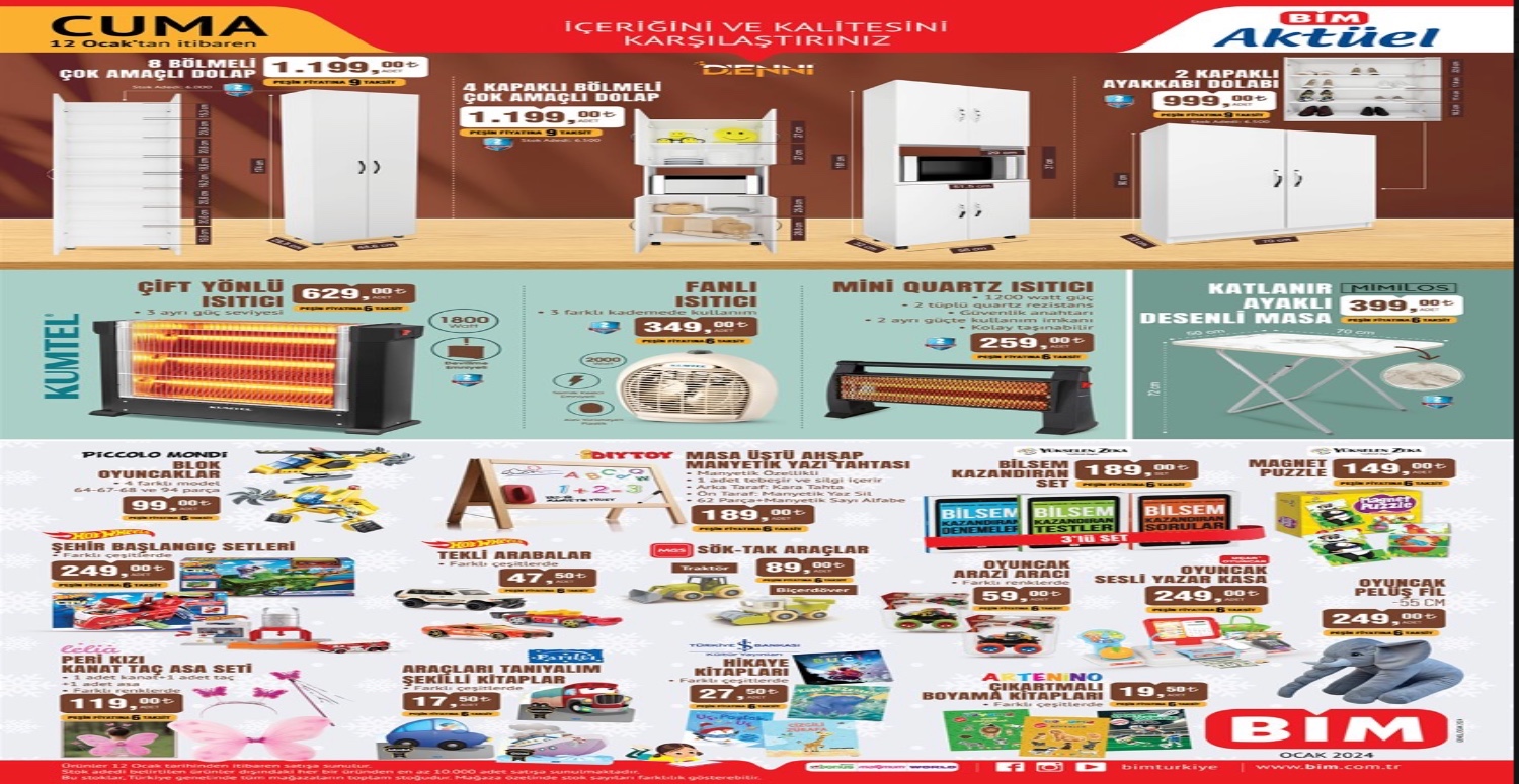 Bim 12 18 Ocak aktüel katalogu