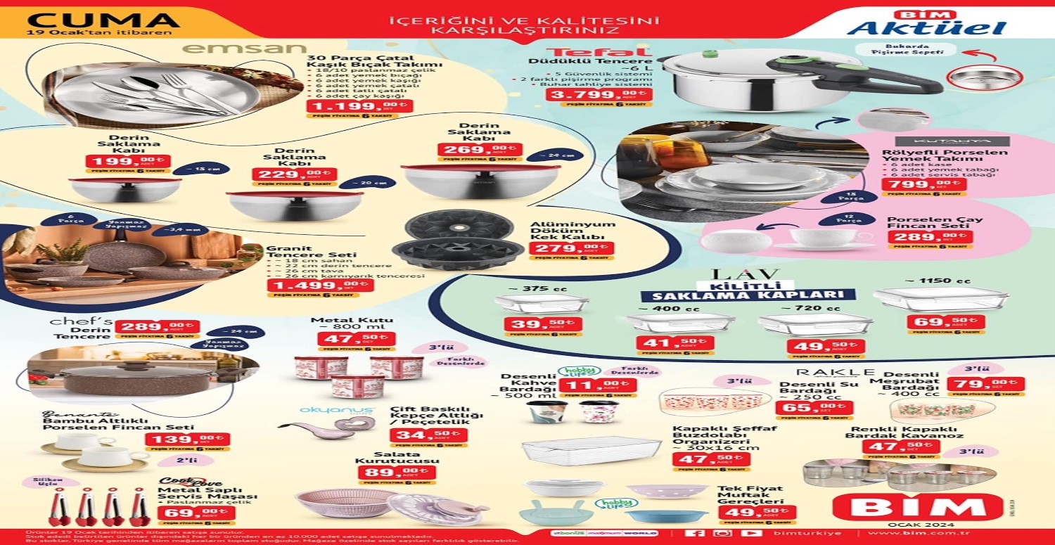 Bim 19 - 25 Ocak aktüel katalogu