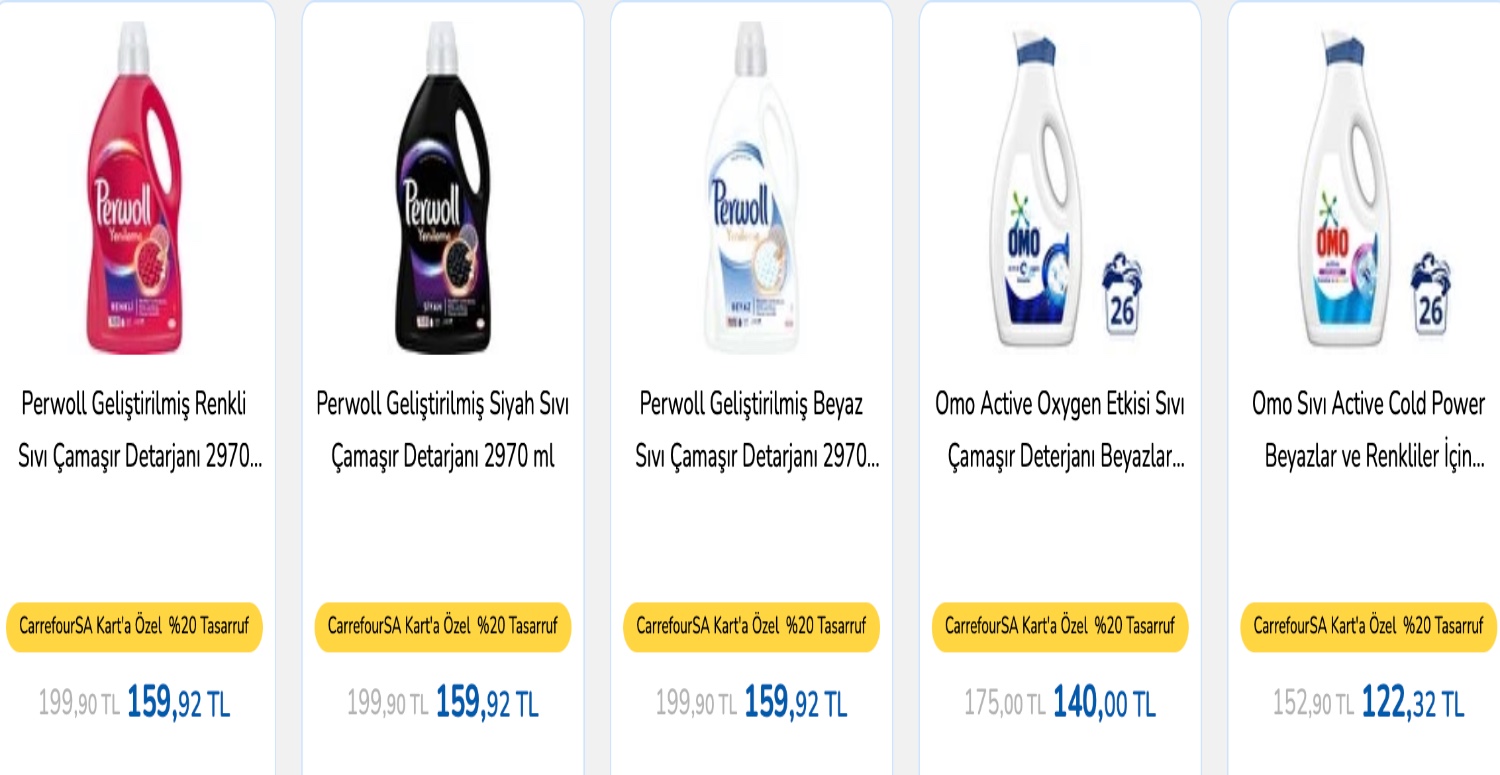 Çamaşır deterjanı bitenler soluğu CarrefourSA marketlerde alacak! Yüzde 20 indirim kampanyası başladı