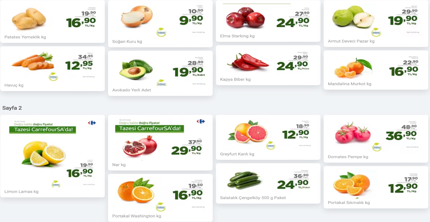 CarrefourSA marketlerde sebze meyveler yüzde 50 oranına yakın indirimle satışa çıkartıldı! Herkes CarrefourSA’ya koşuyor
