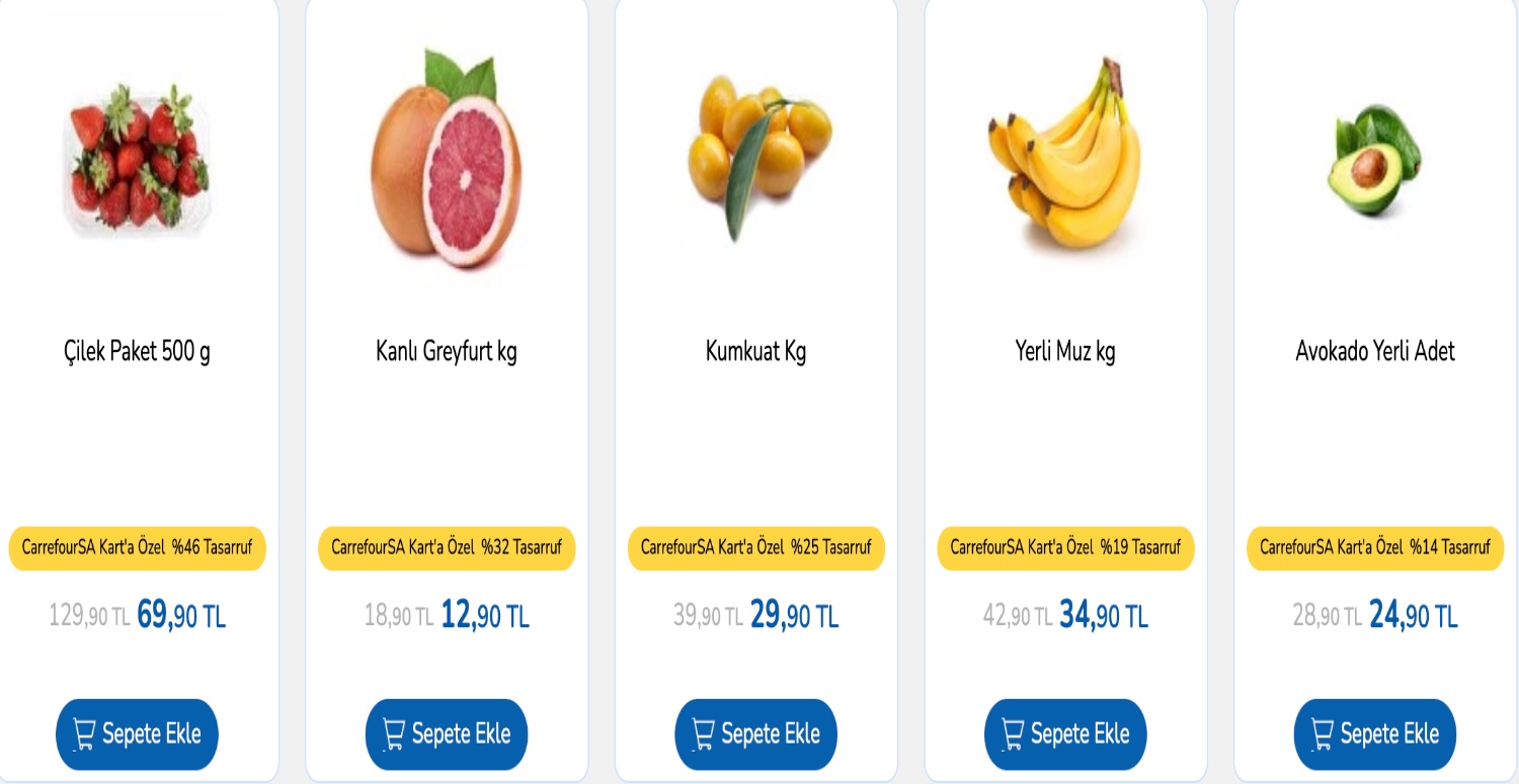 CARREFOURSA MEYVELERDE İNDİRİM