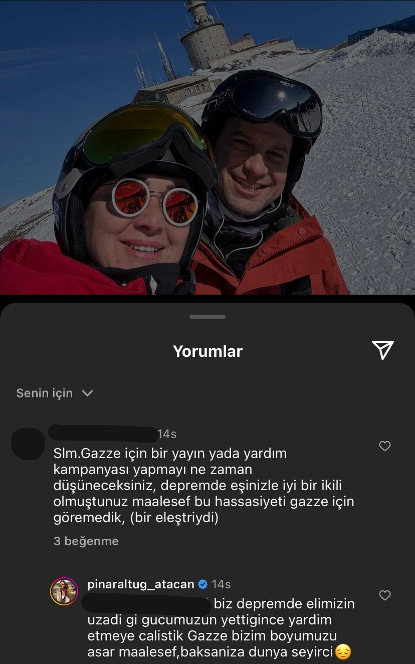 Pınar Altuğ'un aşk pozlarına gelen Gazze eleştirisine cevap!