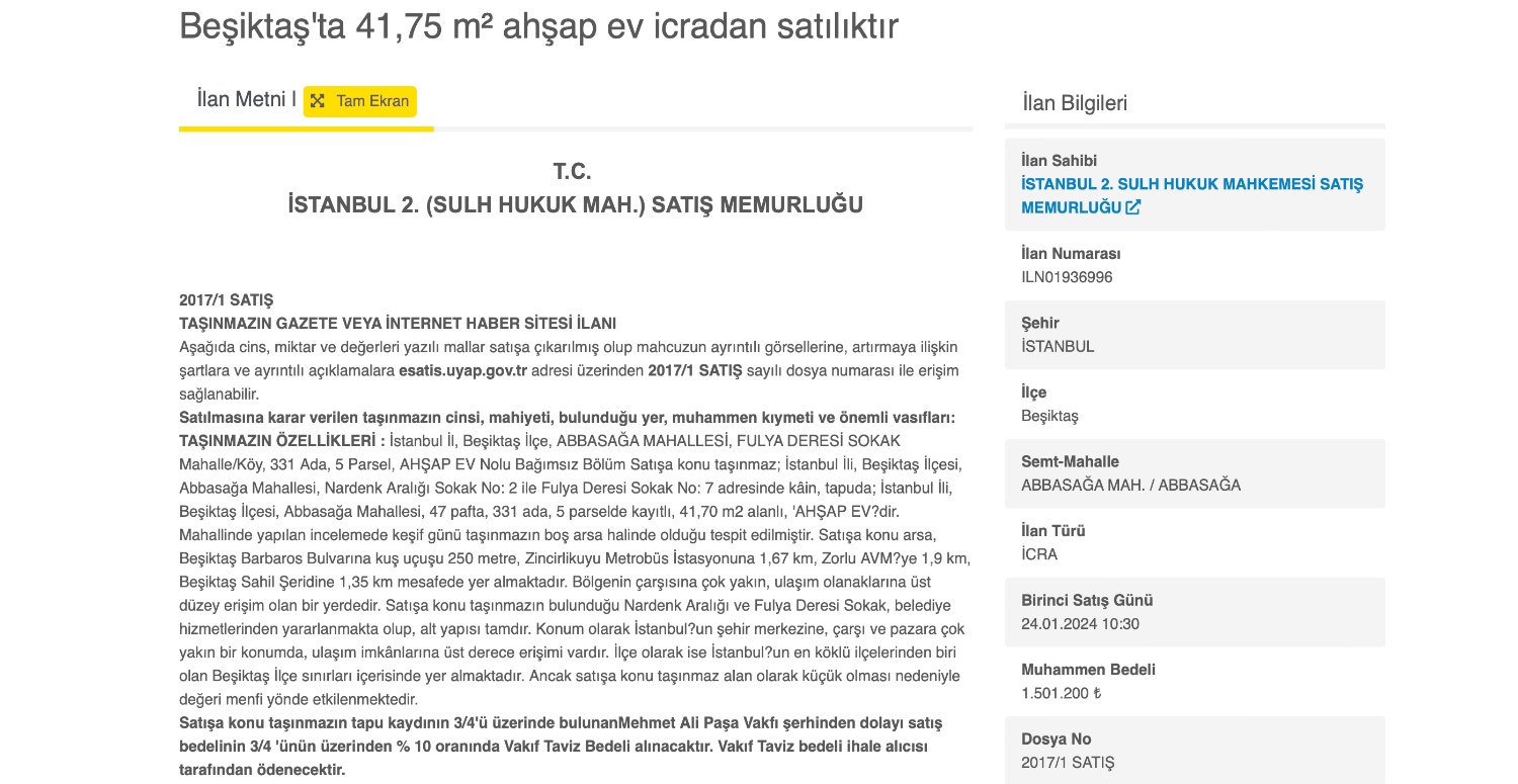 İstanbul’un göbeği Beşiktaş’ta 1.500.000 TL’ye ev satışı yapılıyor! Koşan evi kapacak