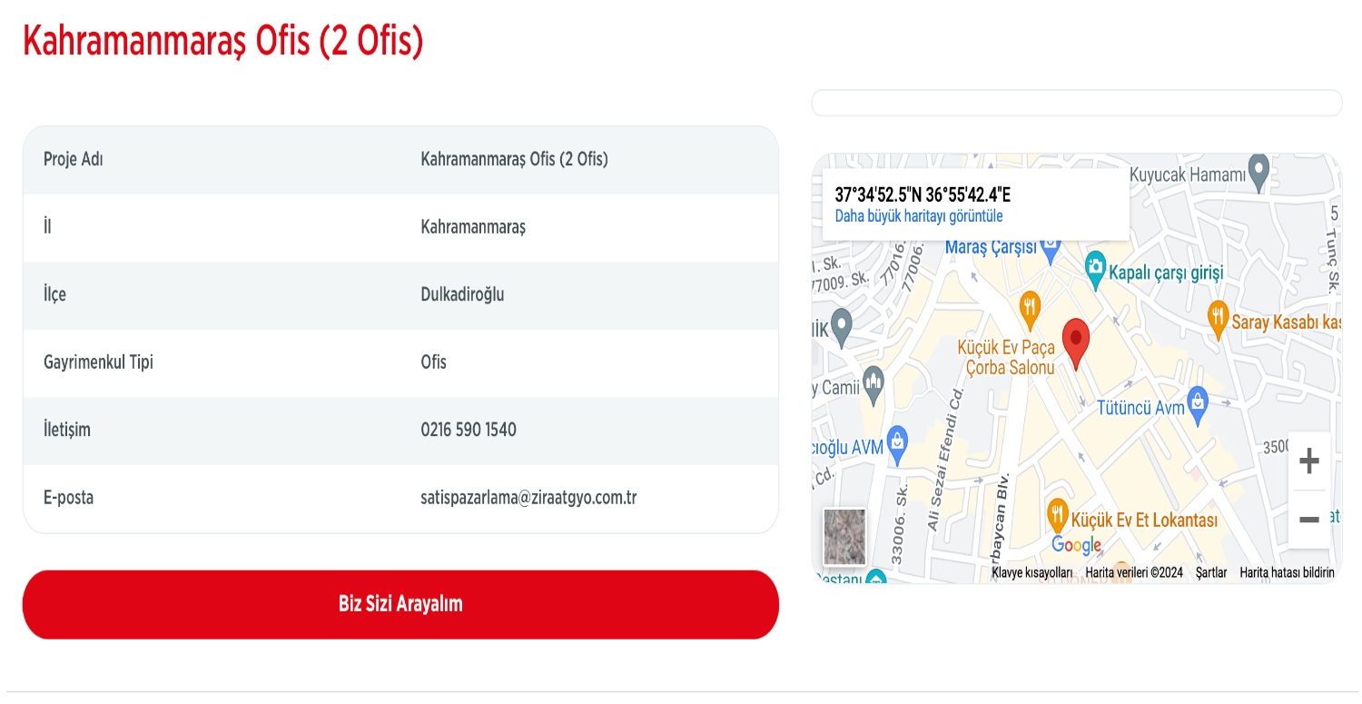 KAHRAMANMARAŞ’TA İKİ OFİS SATIŞTA