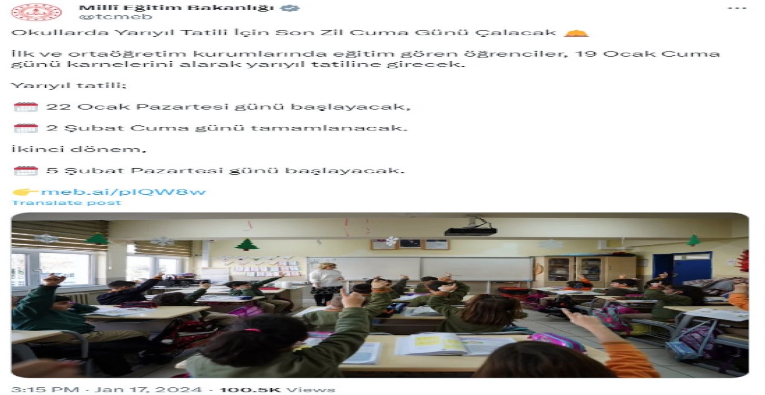 MEB'den ikinci dönem açıklaması geldi! Okullar resmen günlerce kapalı kalacak