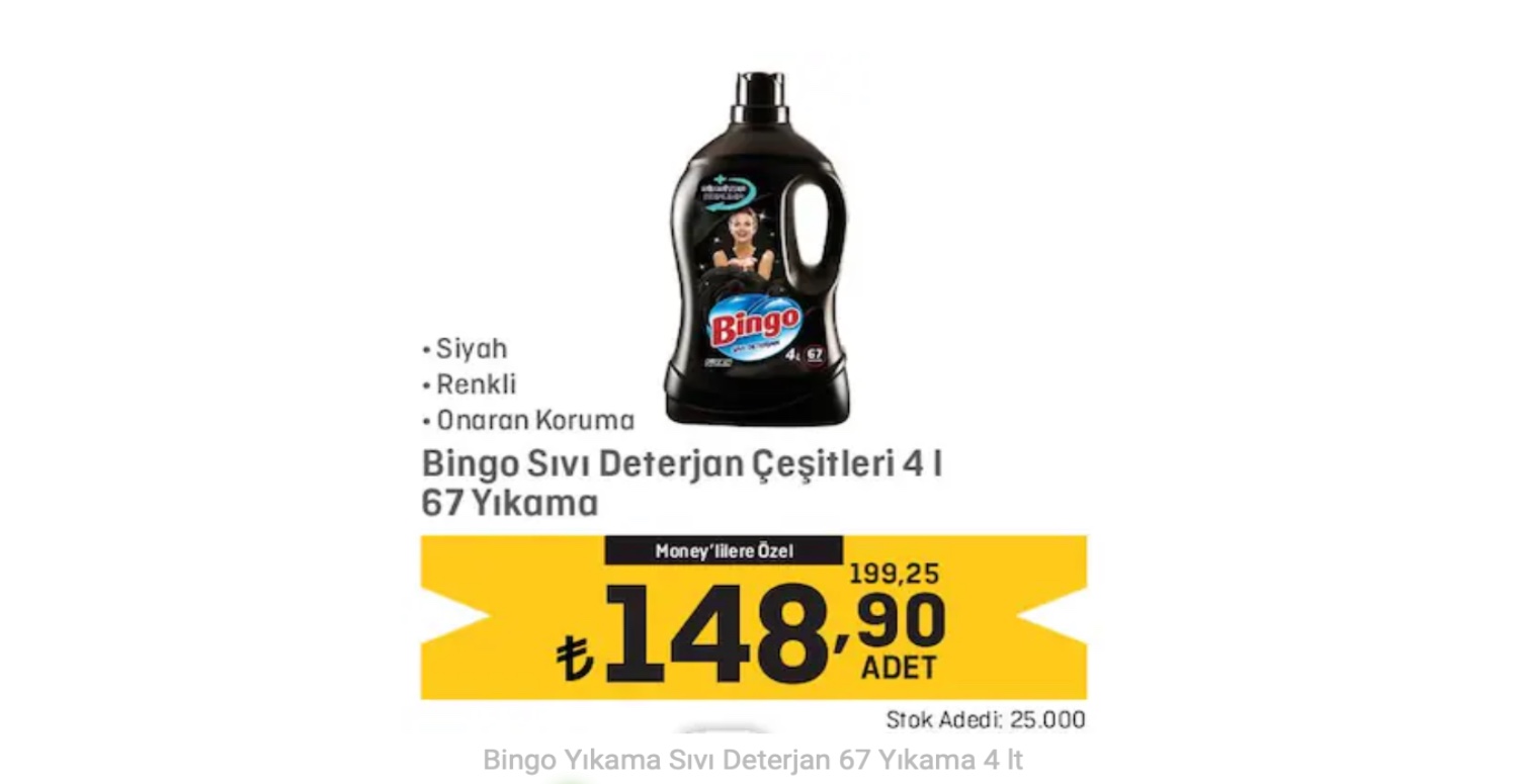 PERSİL VE BİNGO ÜRÜNLERİ MİGROS MARKETLERDE UYGUN FİYATLARLA SATIŞTA