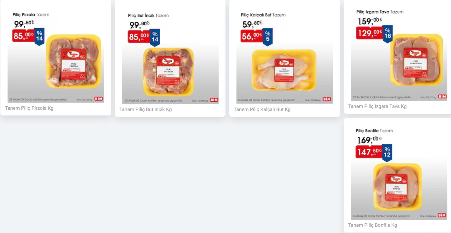 PİLİÇ ÜRÜNLERİNDE %29’A VARAN İNDİRİM