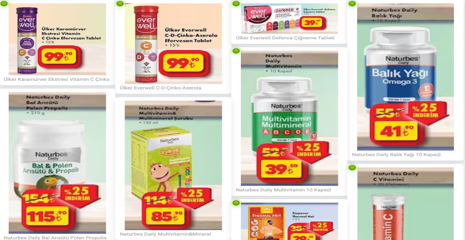 Soğuk günlerin kurtarıcısı vitaminler o markette yüzde 25 indirimde! 31 Ocak son gün
