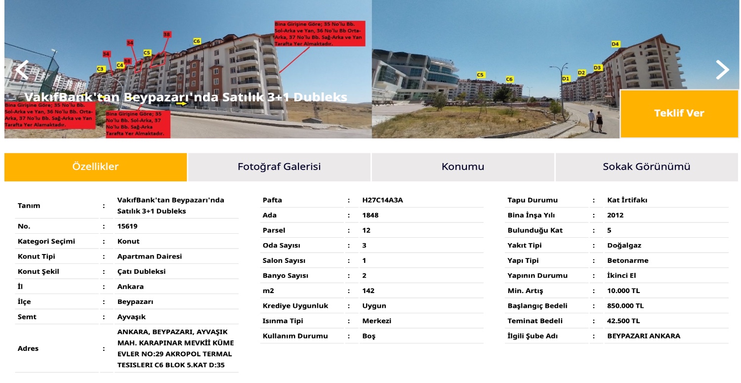 142 metrekare daire, 42.500 TL teminat bedelini ödeyenin olacak! Vakıfbank'tan yılın satışı duyuruldu