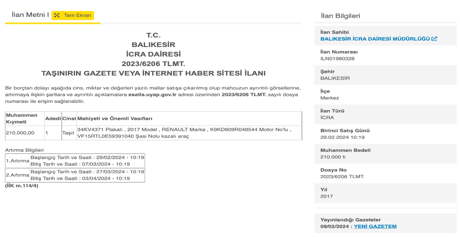 210.000 TL’ye 2017 model araç satışa çıkartıldı! Böyle fırsat bir daha bulunmaz